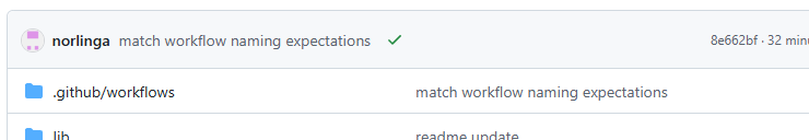 A green check on a GitHub workflow run
